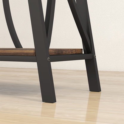 Console Table, Industrial Narrow Sofa Table with 2 Tiers, Metal Frame