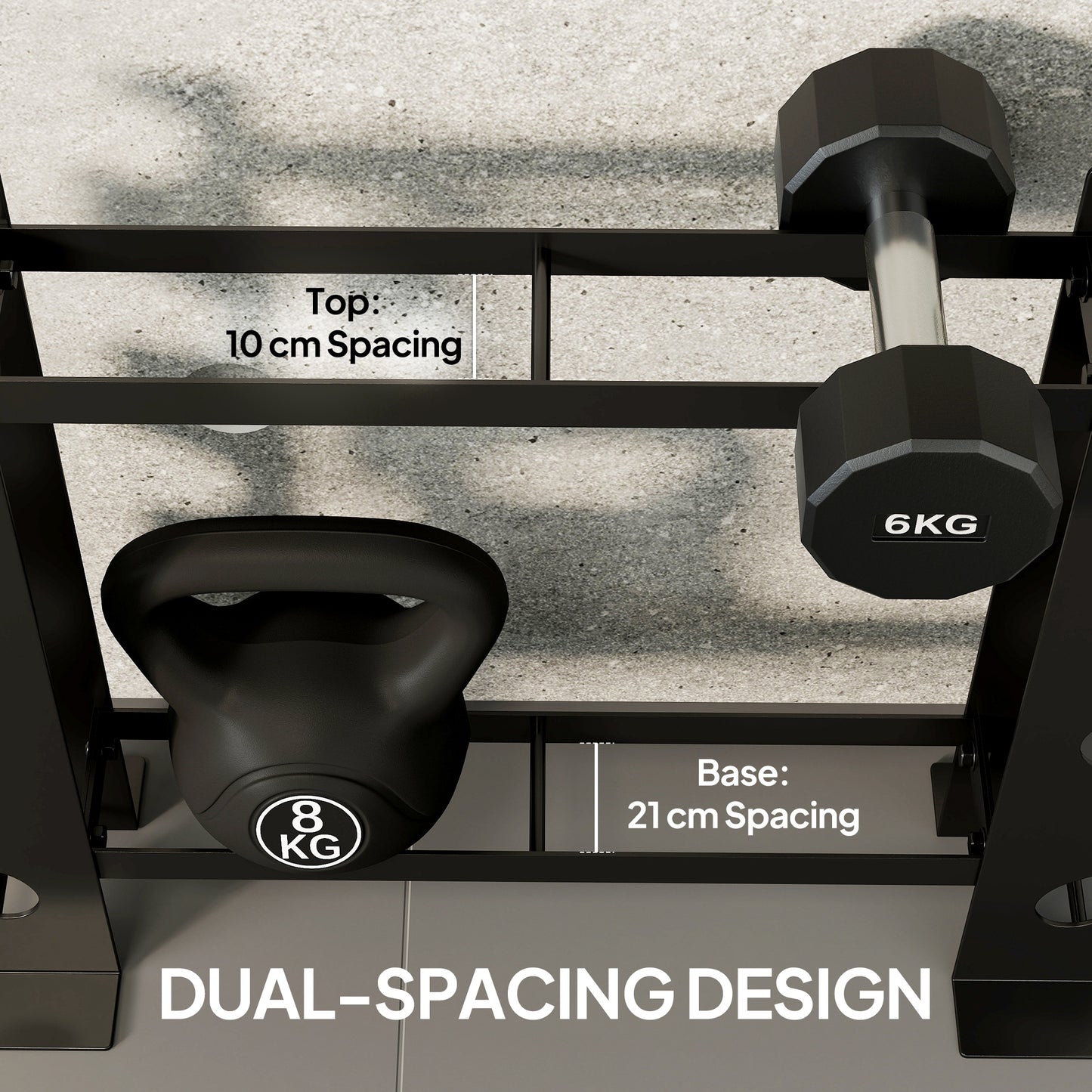 4-Tier Dumbbell Rack, Heavy-Duty Weight Rack for Dumbbells, Black