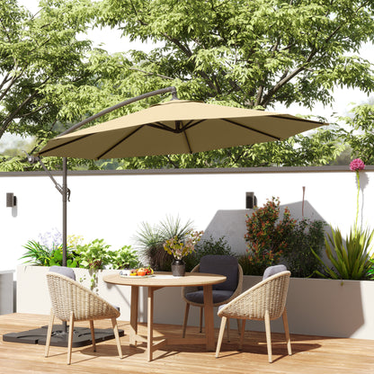 3(m) Banana Parasol Cantilever Umbrella Garden w/ Base Weights
