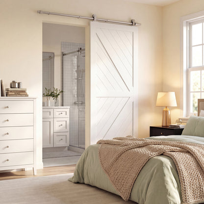 Sliding Door Hardware Kit Smooth Quiet 152cm Silver Tone