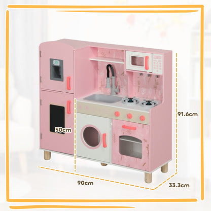 Play Kitchen Kids Kitchen Set with Lights and Sounds - Pink