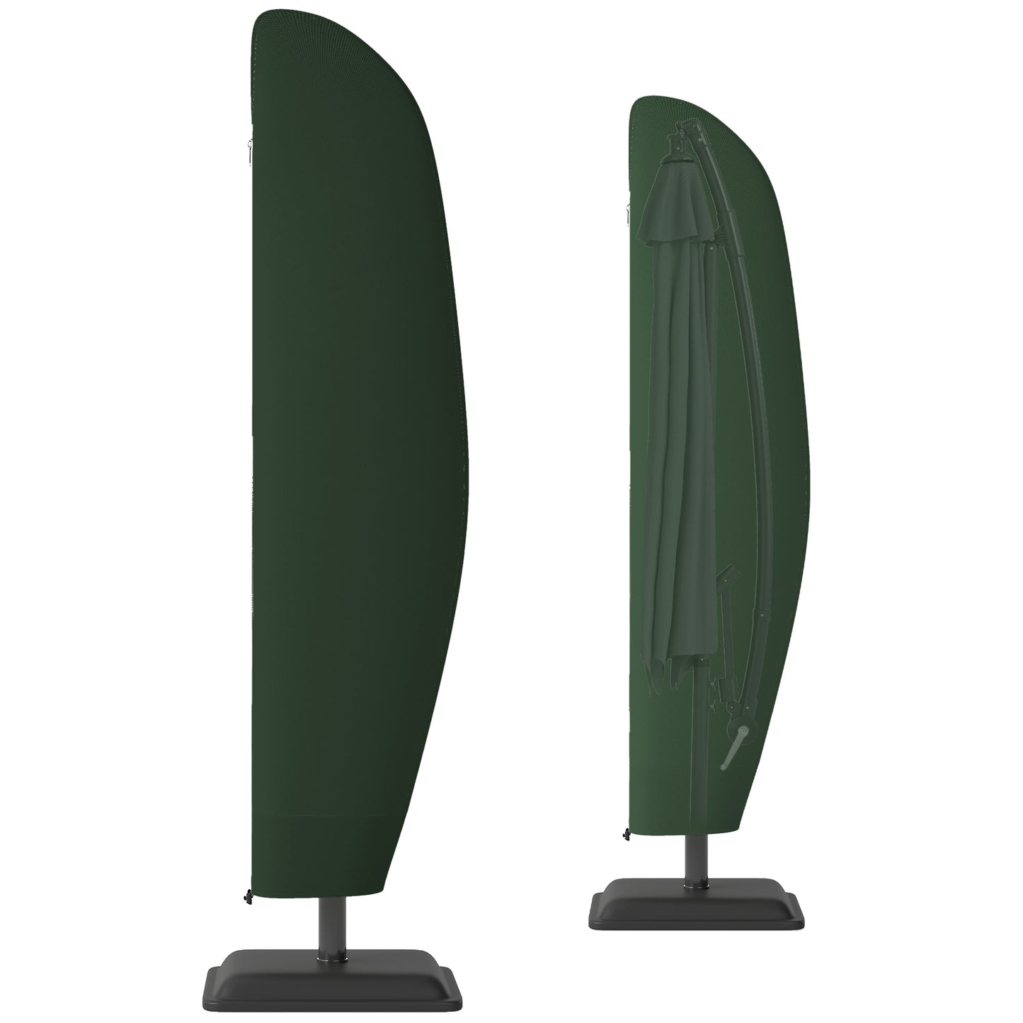 Parasol Cover, Banana Umbrella Protector with Zipper, Green