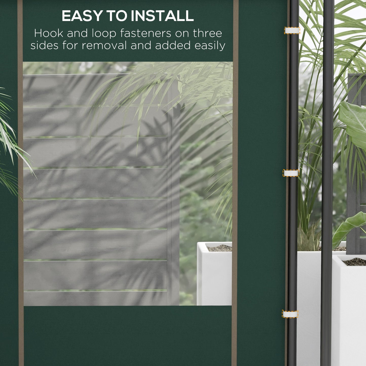 Gazebo Side Panels, 2 Pack Sides Replacement, for 3x3(m) or 3x6m Pop Up Gazebo, with Doors and Windows, Green