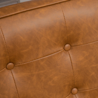 Accent Chair PU Leather Armchair with Armrests for Living Room Brown