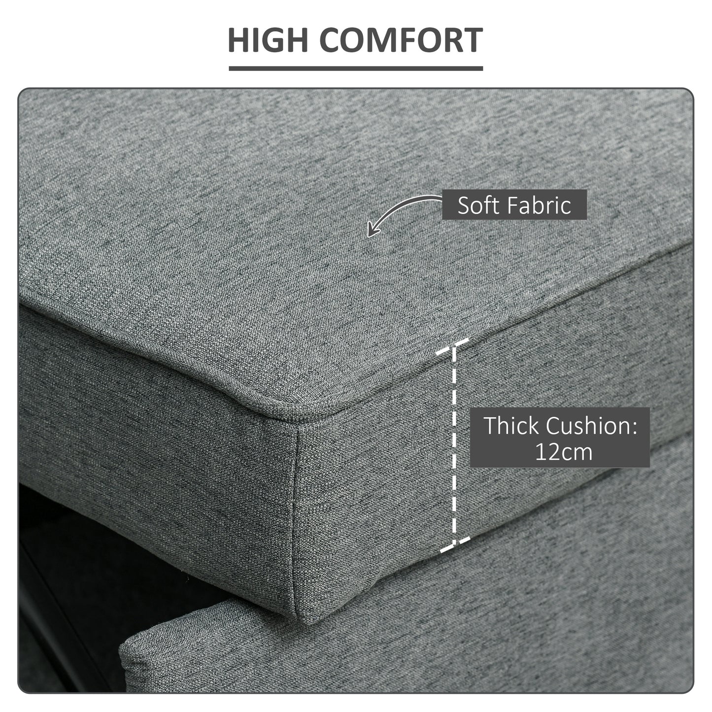2 Seater Sofa Bed Click Clack Couch Sleeper for Living Room Grey