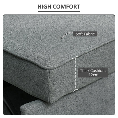 2 Seater Sofa Bed Click Clack Couch Sleeper for Living Room Grey