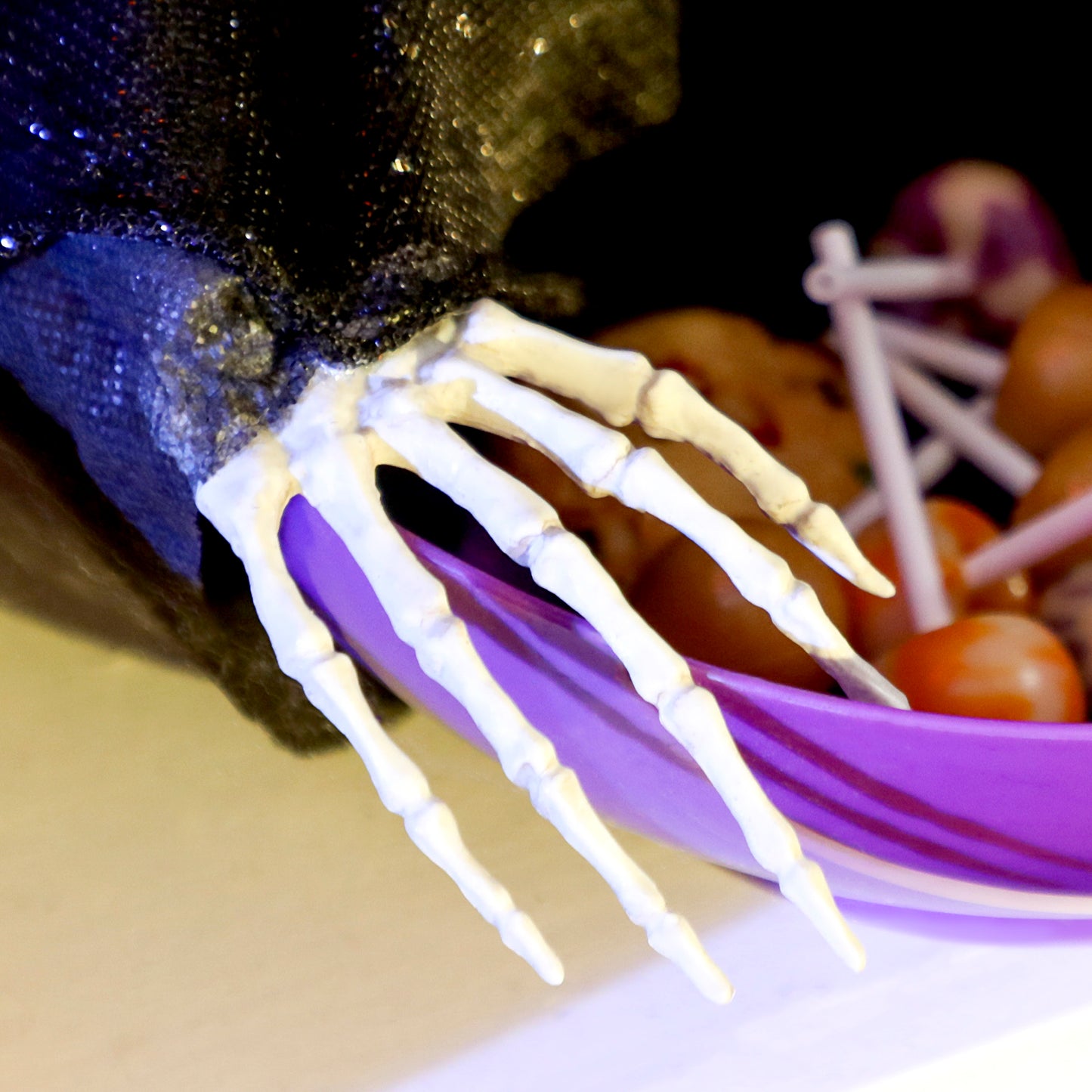Animated Halloween Skeleton Candy Dish for Party Decoration