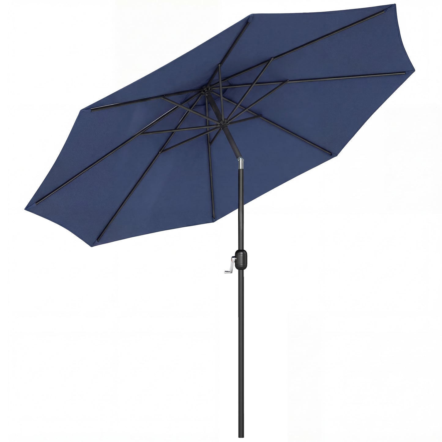 3(m) Garden Umbrella Outdoor Sunshade Canopy w/ Tilt & Crank Navy
