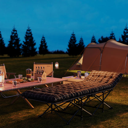 Camping Cot for Adults with Mattress, Folding Bed, Black
