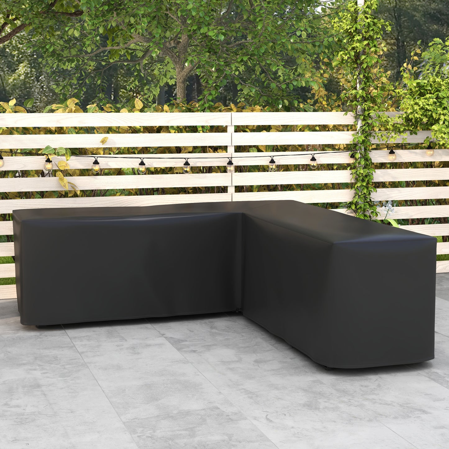 L-Shaped Rattan Corner Set Cover Waterproof Oxford Fabric 250x250x79cm