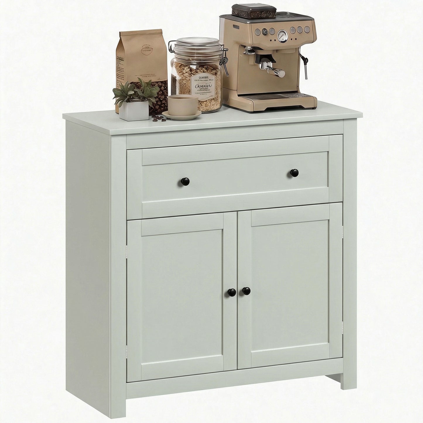 Sideboard, Kitchen Storage Cabinet w/ Adjustable Shelf, Drawer, Green