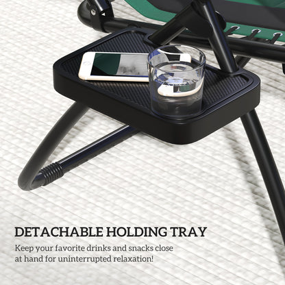 2 Pcs Zero Gravity Lounger Chair, Folding Reclining Chair, Green