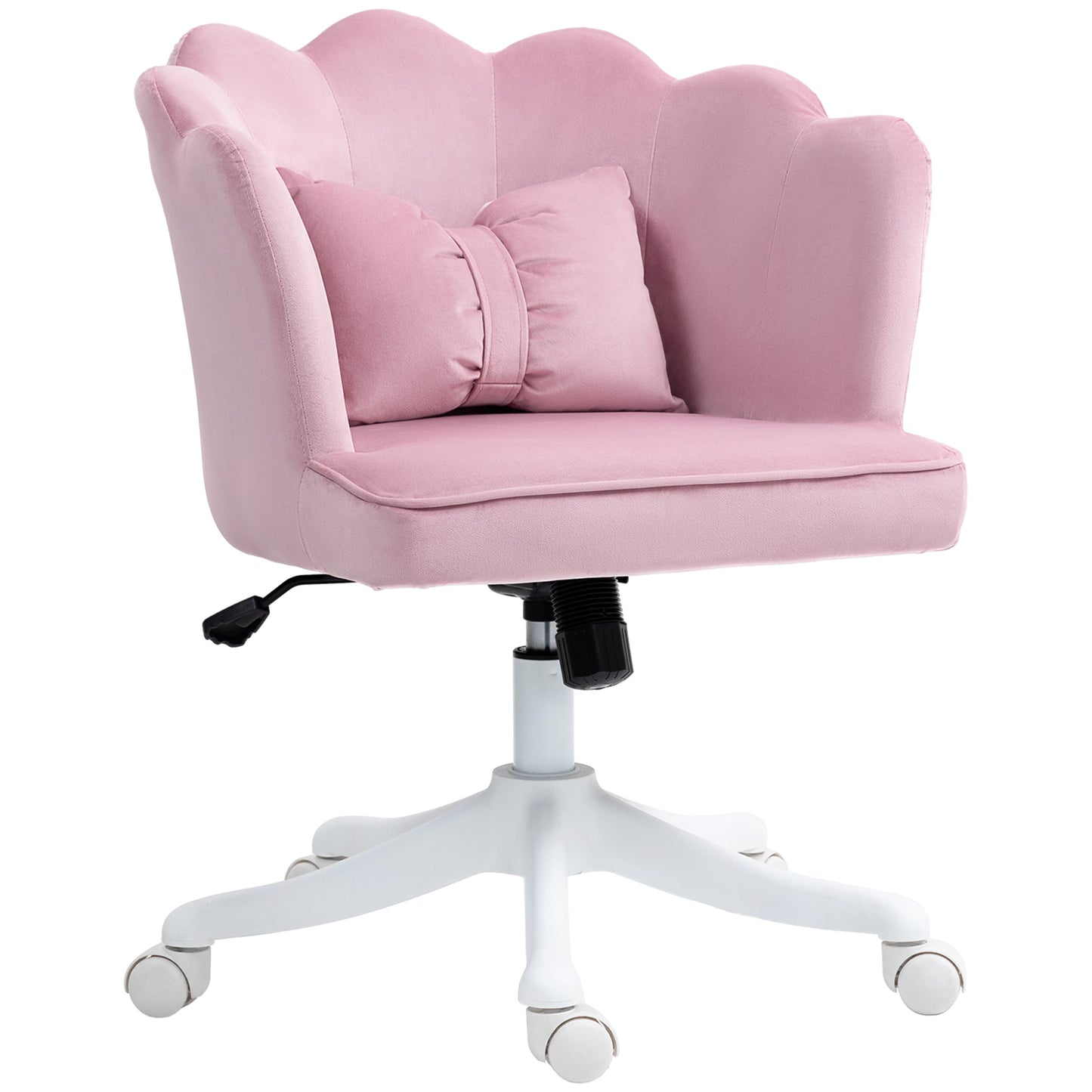 Armless Desk Chair Home Office Chair w/ Wide Seat Tilt Function Pink