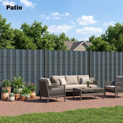2Pcs Privacy Garden Screen Fence, Windbreak Fence with Clips, Grey