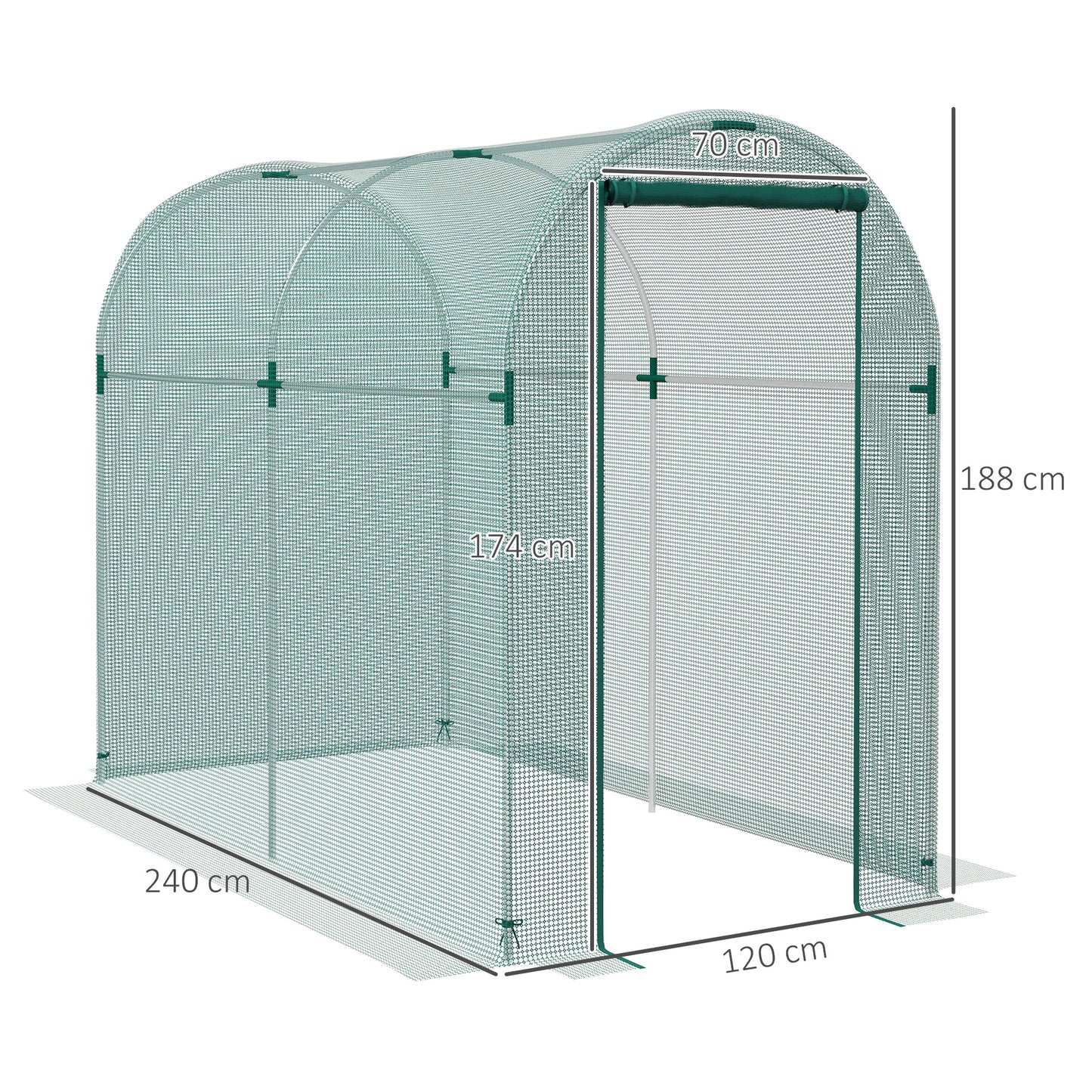 Fruit Cage, Plant Protection Tent, 1.2 x 2.4 x 1.9m, Green
