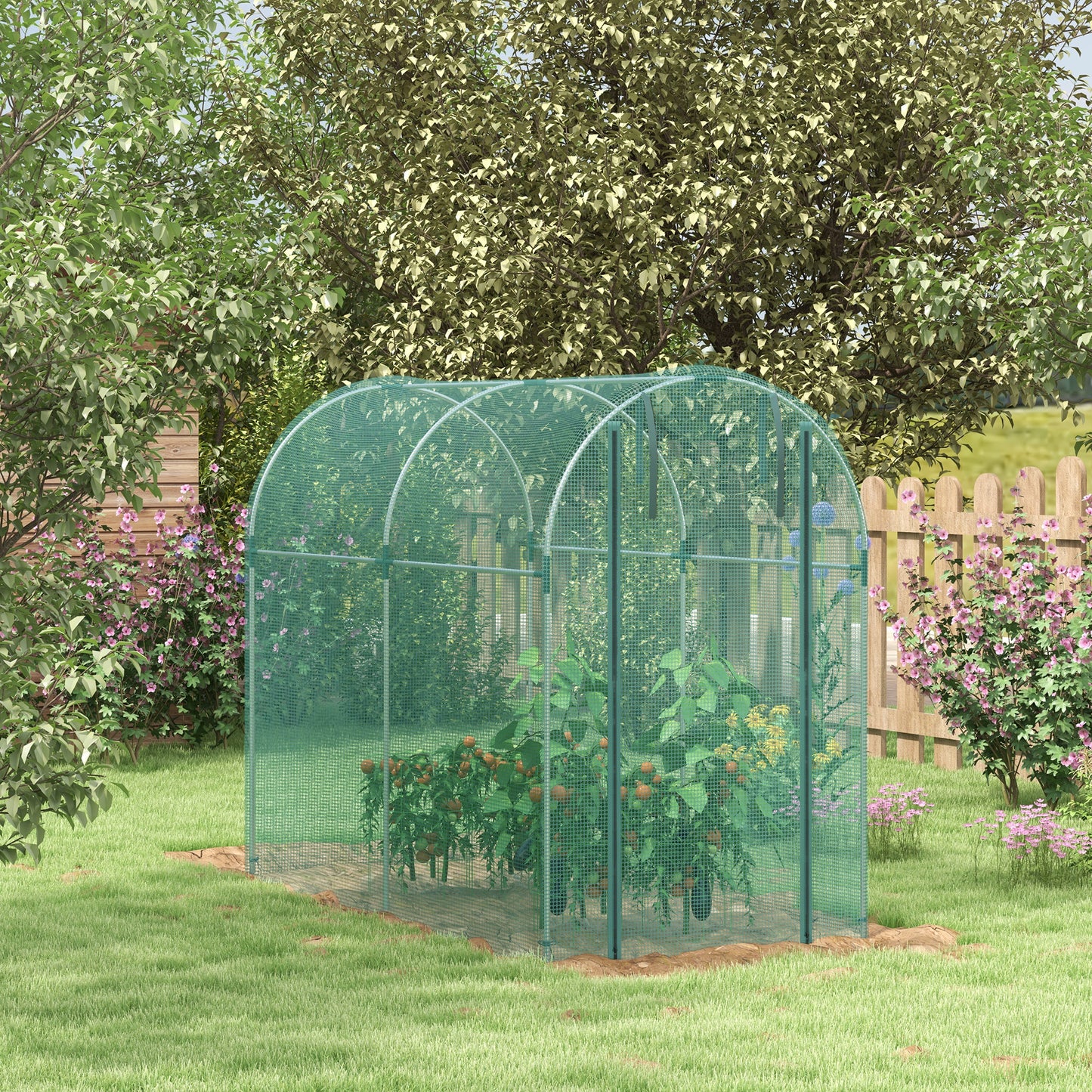 Fruit Cage, Plant Protection Tent, 1.2 x 2.4 x 1.9m, Green