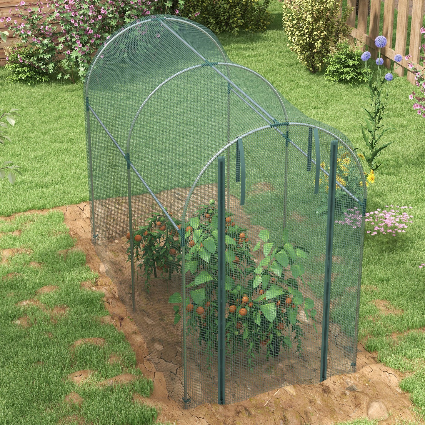 Fruit Cage, Plant Protection Tent, 1.2 x 2.4 x 1.9m, Green