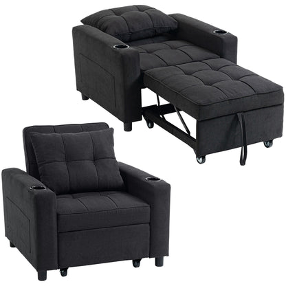 3-in-1 Sofa Bed, Convertible Sleeper Chair with Adjustable Backrest