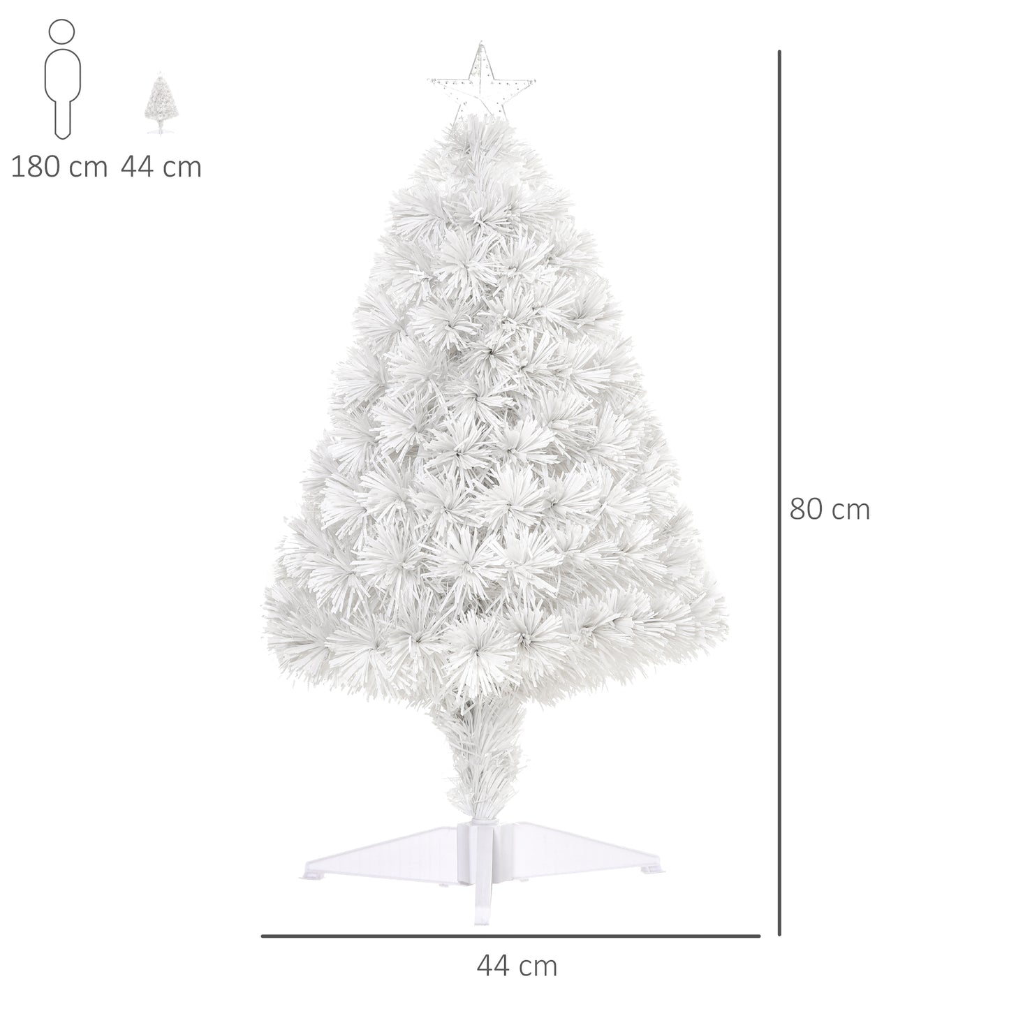 2.5FT Prelit Artificial Tabletop Christmas Tree w/ Fibre Optics for Desk
