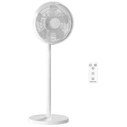 40 cm Standing Pedestal Fan, Quiet Electric Cooling Floor Fan, White