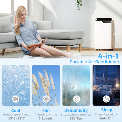 Portable Air Conditioner 14000 BTU, 4-in-1 Air Conditioning Unit