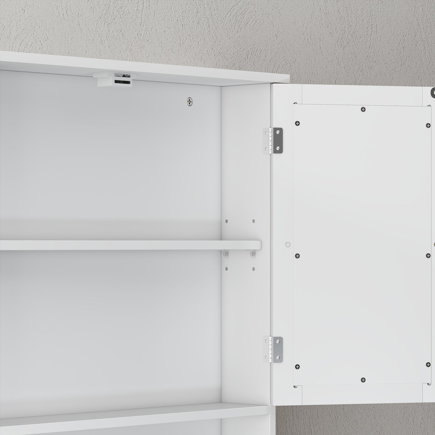 Wall Mounted Mirror Cabinet W/ Double Mirror Doors & Adjustable Shelf
