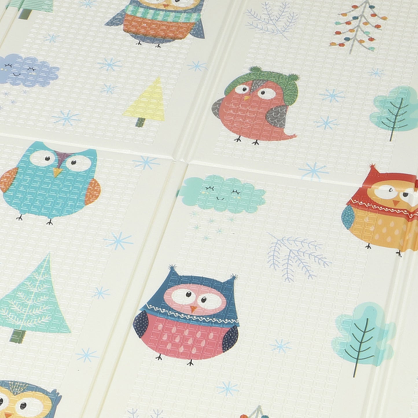 Baby Play Mat Double-Sided, Kids Floor Mat, Car Track and Owl Theme
