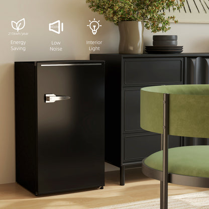85L Freestanding Under Counter Fridge with Chiller Box, Black