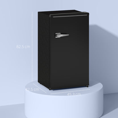 85L Freestanding Under Counter Fridge with Chiller Box, Black
