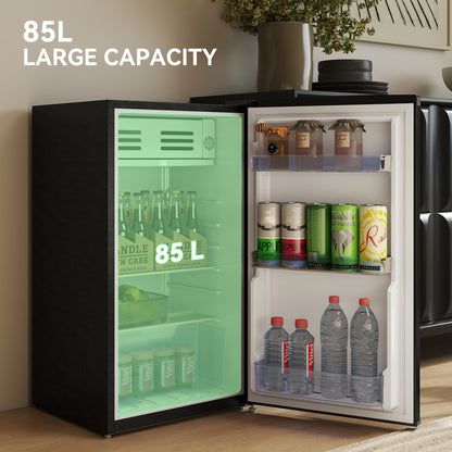85L Freestanding Under Counter Fridge with Chiller Box, Black