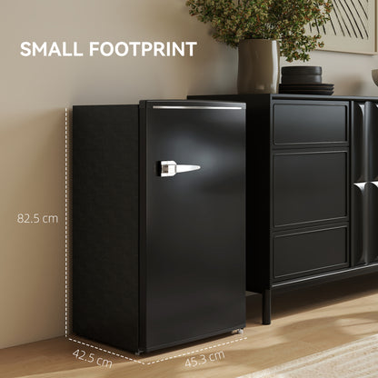 85L Freestanding Under Counter Fridge with Chiller Box, Black