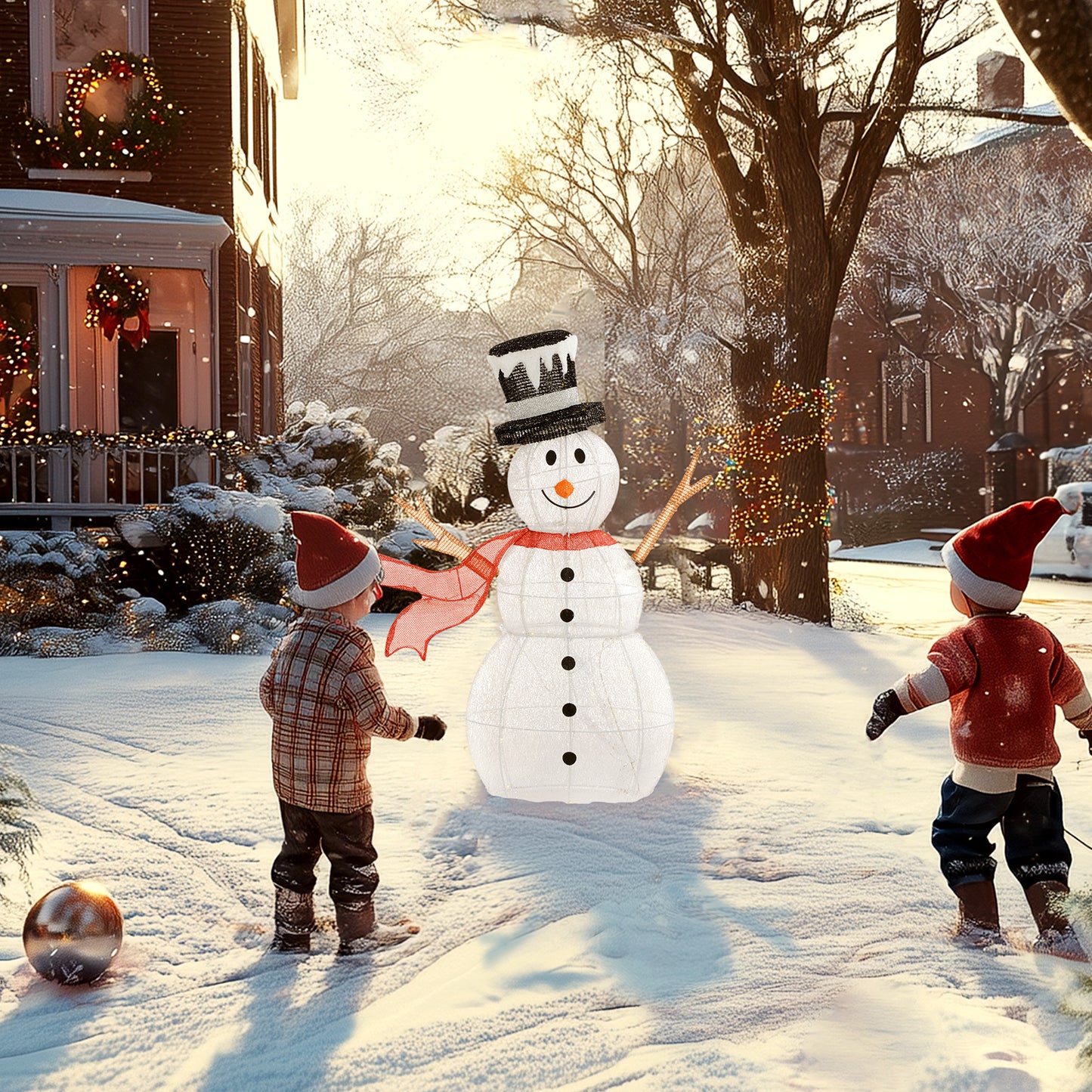 Lighted Christmas Snowman Waterproof Outdoor Christmas Decorations