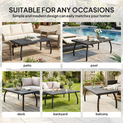 90 cm Rattan Garden Coffee Table Wicker Outdoor Table Furniture