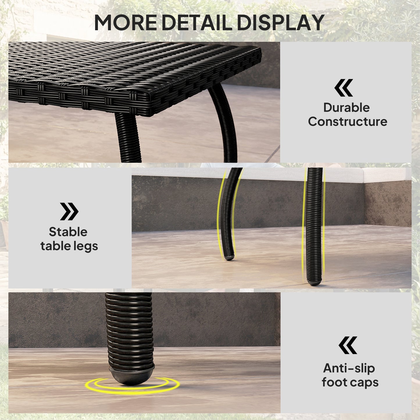 90 cm Rattan Garden Coffee Table Wicker Outdoor Table Furniture