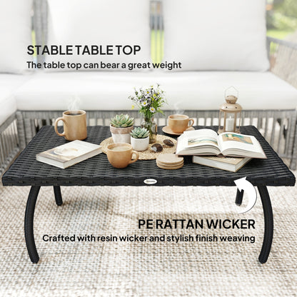 90 cm Rattan Garden Coffee Table Wicker Outdoor Table Furniture
