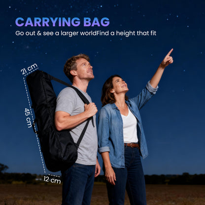 Refractor Astronomy Telescope with 70 mm Aperture, Carry Bag, White