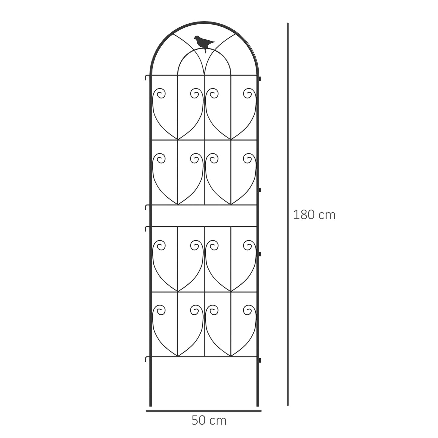 Set of 2 Metal Garden Trellis, Outdoor Trellis Panels, 180 x 50cm