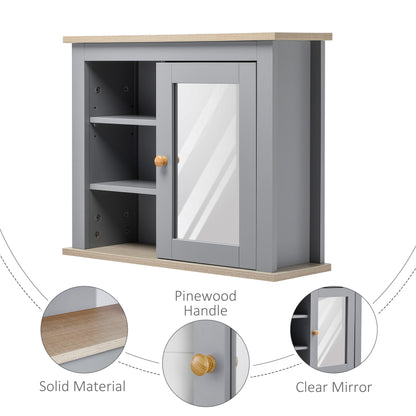 Bathroom Mirror Cabinet Storage Organizer with Open Inside Shelves