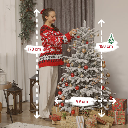 5 ft Artificial Christmas Tree with 717 Branches, Hinged Xmas Tree