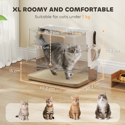 Stainless Steel, XL Cat Litter Tray, Dual Entry, Light Grey