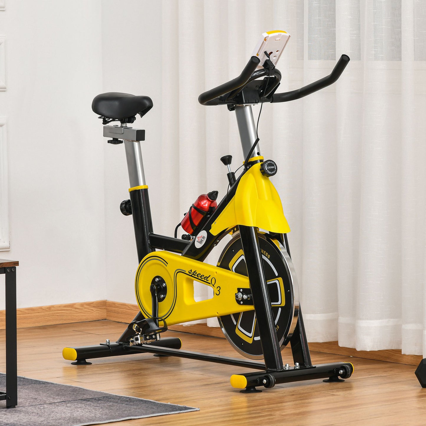 Exercise Bike w/ 6kg Flywheel Belt Drive, Adjustable Resistance
