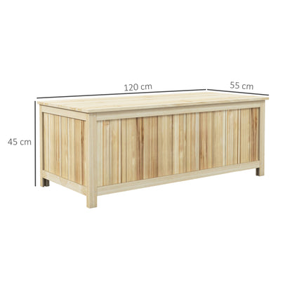 172 Litre Outdoor Storage Box, Wooden terrace Box, Natural