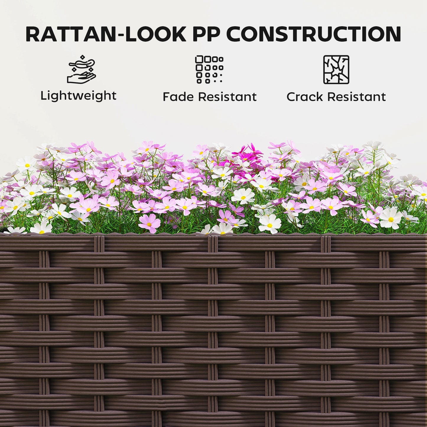 Plastic Raised Garden Bed with Legs and Drainage Holes and Plugs
