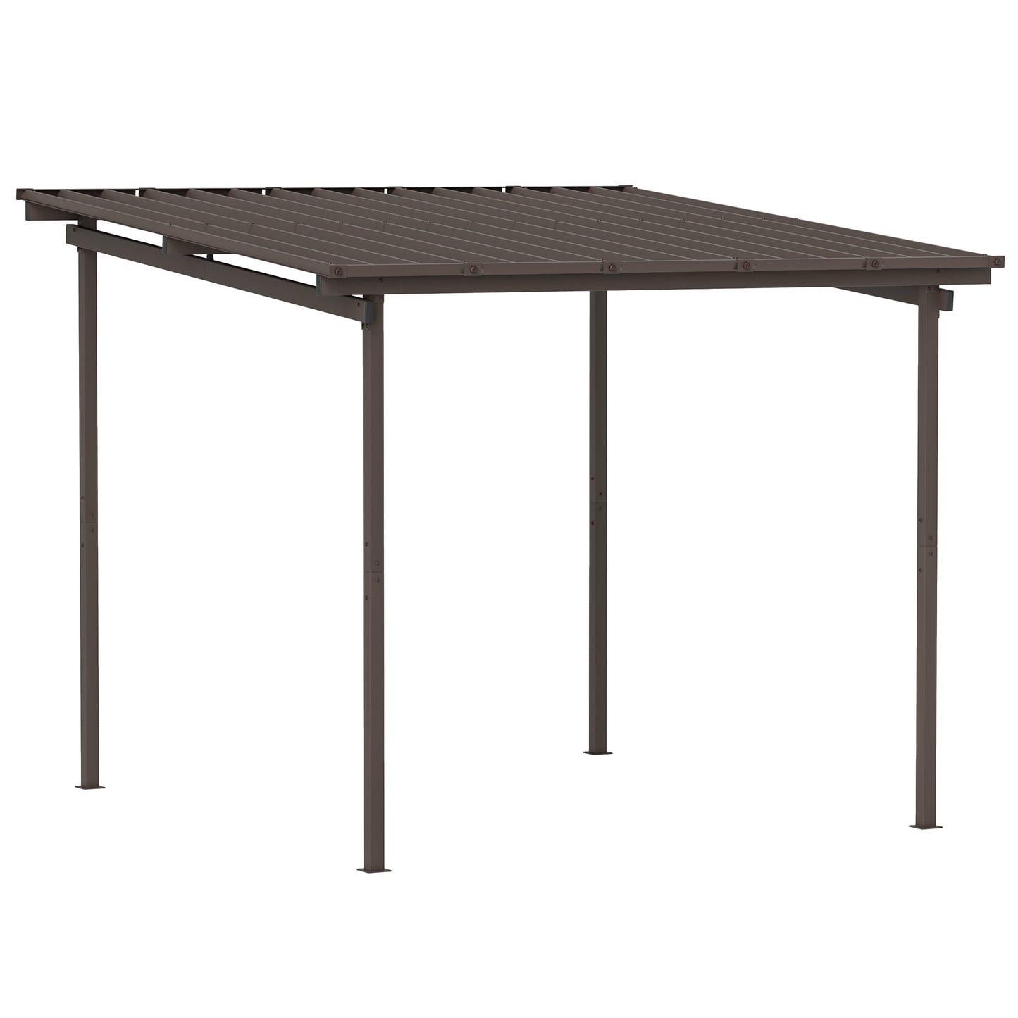3 x 3(m) Waterproof Metal Pergola Easy to Assemble Lean to Pergola