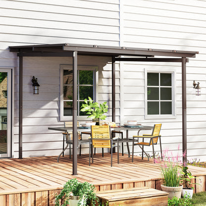 3 x 3(m) Waterproof Metal Pergola Easy to Assemble Lean to Pergola