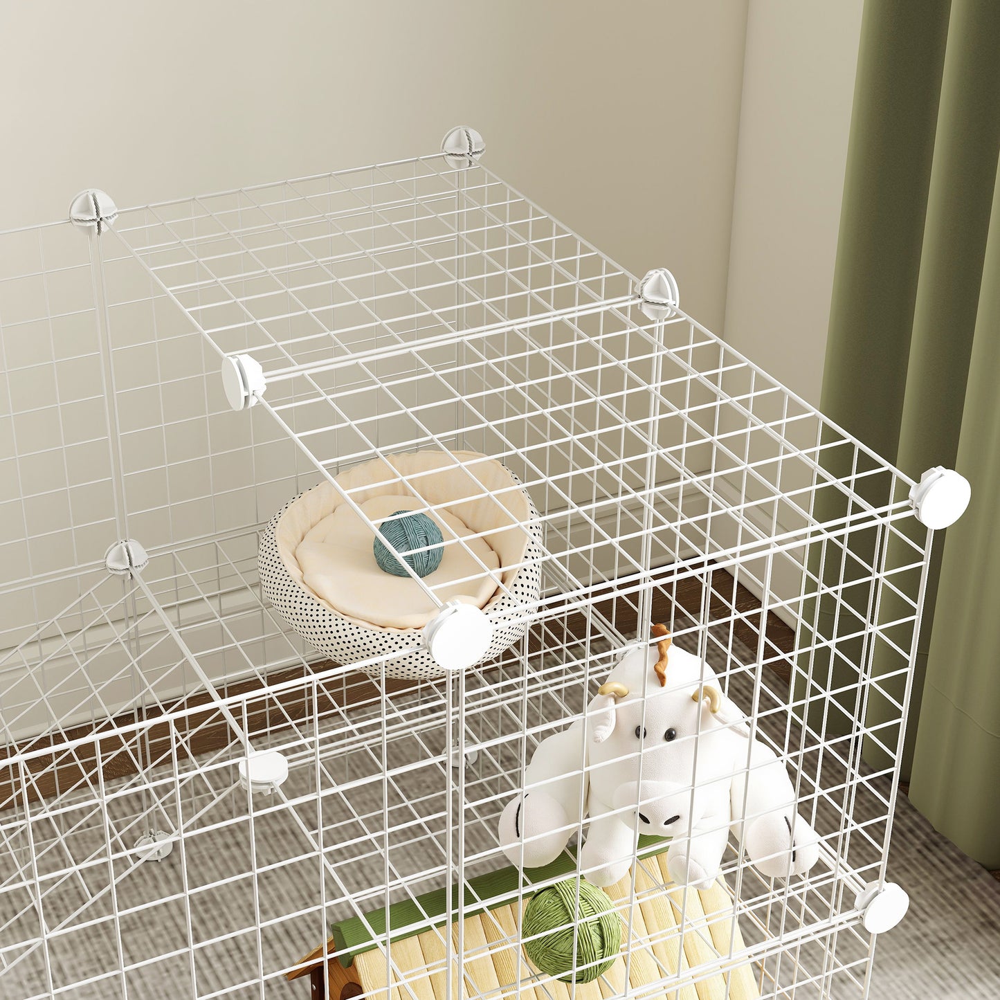 DIY Pet Playpen 36 Panel for Rabbit Chinchilla Hedgehog, White