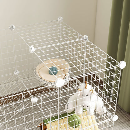 DIY Pet Playpen 36 Panel for Rabbit Chinchilla Hedgehog, White