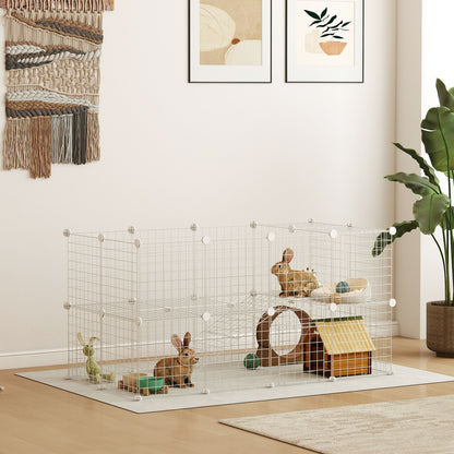 DIY Pet Playpen 36 Panel for Rabbit Chinchilla Hedgehog, White