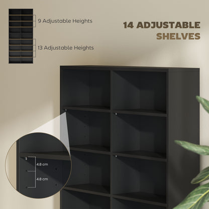 640 CD Storage Unit 360 DVD Storage Tower w/ 18 Compartments Black