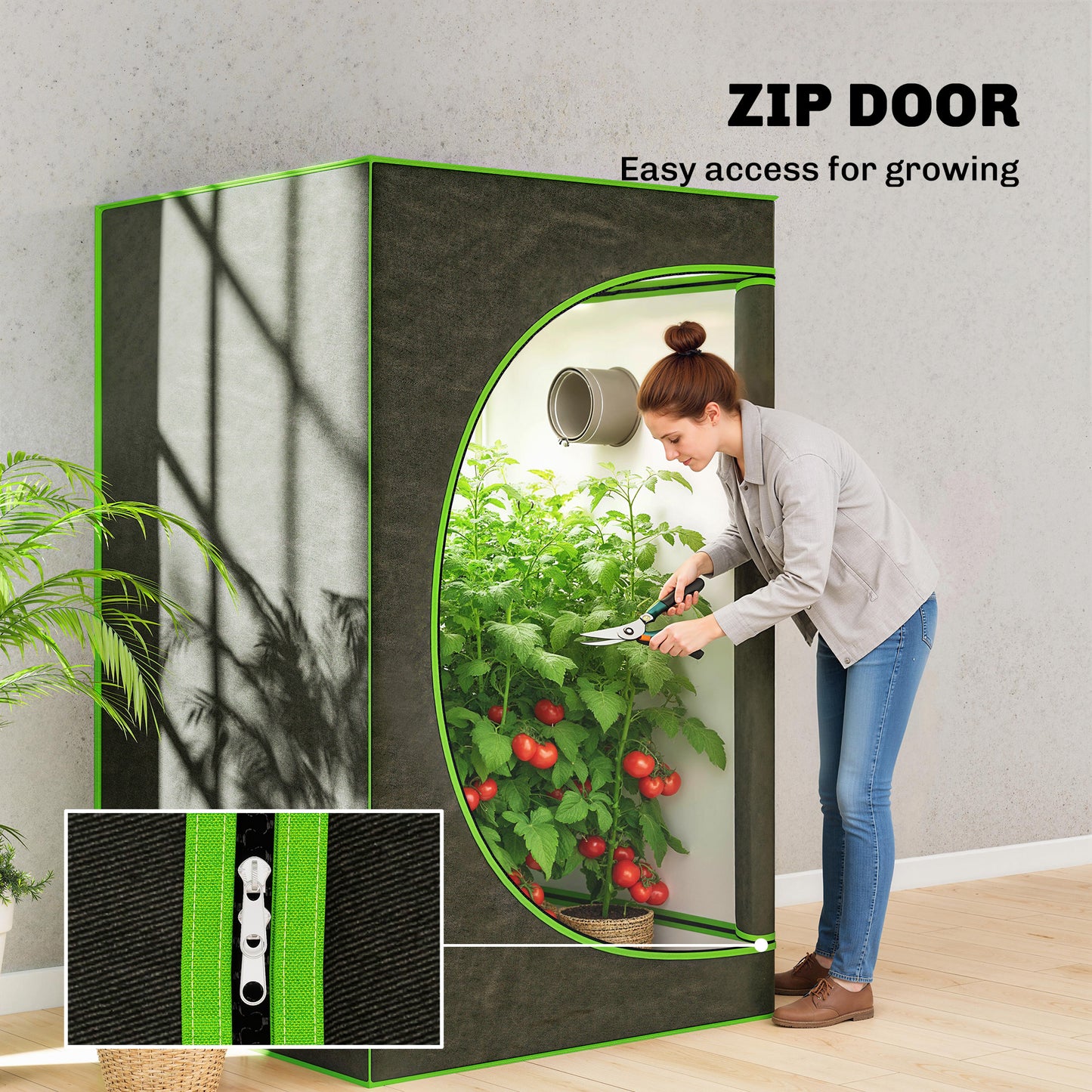Grow Tent, Reflective Mylar Hydroponic Growing Tent, Black